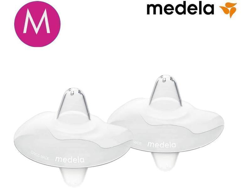 Medela pezoneras para lactancia Contact, protectores delgados de silicona y sin BPA, 1 paquete con dos protectores (20 mm) y estuche