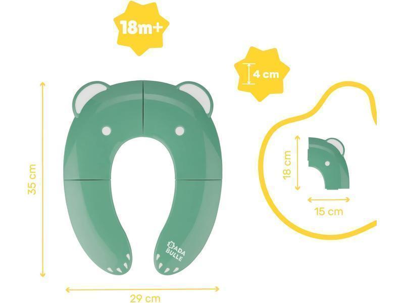 Badabulle Reductor de WC plegable, Verde