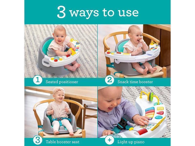 Infantino Music and Lights 3 in 1 Discovery Seat and Booster - Growing Baby Dining Chair - With Toys and Snack Tray - For Babies and Toddlers