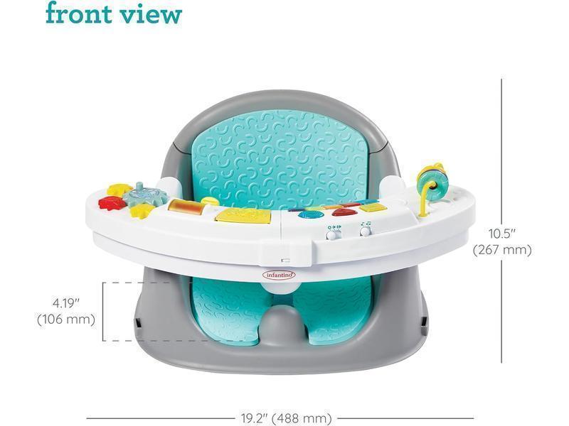 Infantino Music and Lights 3 in 1 Discovery Seat and Booster - Growing Baby Dining Chair - With Toys and Snack Tray - For Babies and Toddlers