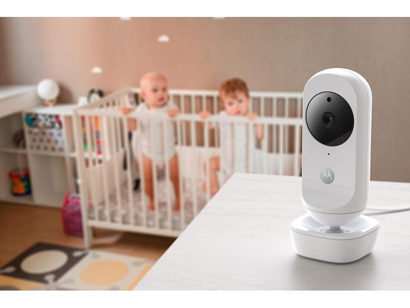 Motorola Nursery VM44 Connect - Wi-Fi Babyphone con cámara, Monitor de 4.3", Aplicación Motorola Nursery, Visión nocturna, nanas, micrófono, monitoreo de temperatura ambiente, 1 Unidad (Paquete de 1)