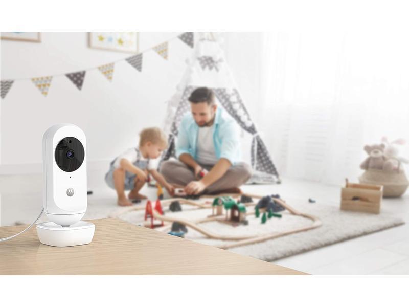 Motorola Nursery VM44 Connect - Wi-Fi Babyphone con cámara, Monitor de 4.3", Aplicación Motorola Nursery, Visión nocturna, nanas, micrófono, monitoreo de temperatura ambiente, 1 Unidad (Paquete de 1)