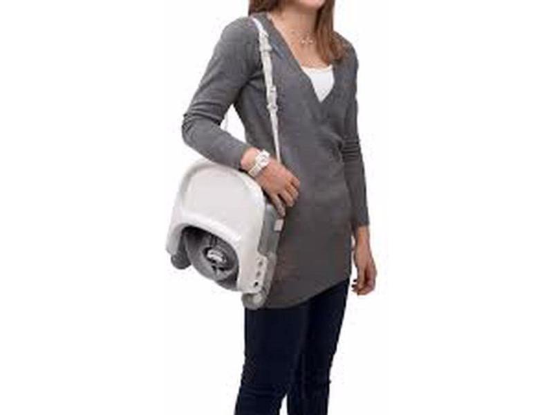 Chicco Pocket Snack Alzador de Silla para Niños para Comer, Apto de 6 Meses hasta 3 Años (15 kg), Trona de Viaje Portátil y Ajustable para Bebés, Compacta y con Bandeja - Gris (Dark Grey)