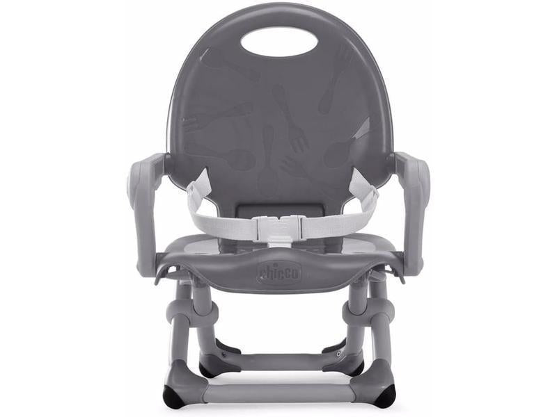 Chicco Pocket Snack Alzador de Silla para Niños para Comer, Apto de 6 Meses hasta 3 Años (15 kg), Trona de Viaje Portátil y Ajustable para Bebés, Compacta y con Bandeja - Gris (Dark Grey)