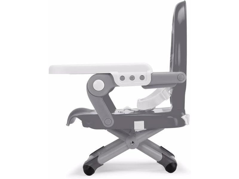 Chicco Pocket Snack Alzador de Silla para Niños para Comer, Apto de 6 Meses hasta 3 Años (15 kg), Trona de Viaje Portátil y Ajustable para Bebés, Compacta y con Bandeja - Gris (Dark Grey)