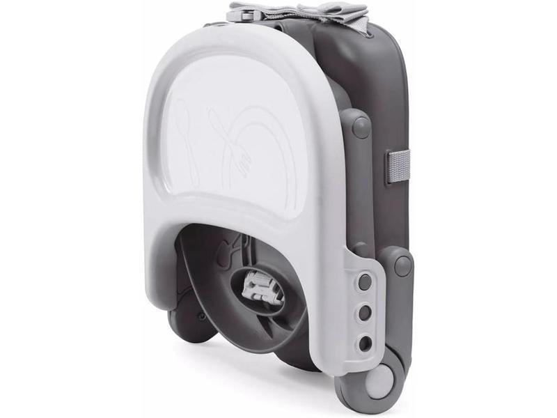 Chicco Pocket Snack Alzador de Silla para Niños para Comer, Apto de 6 Meses hasta 3 Años (15 kg), Trona de Viaje Portátil y Ajustable para Bebés, Compacta y con Bandeja - Gris (Dark Grey)