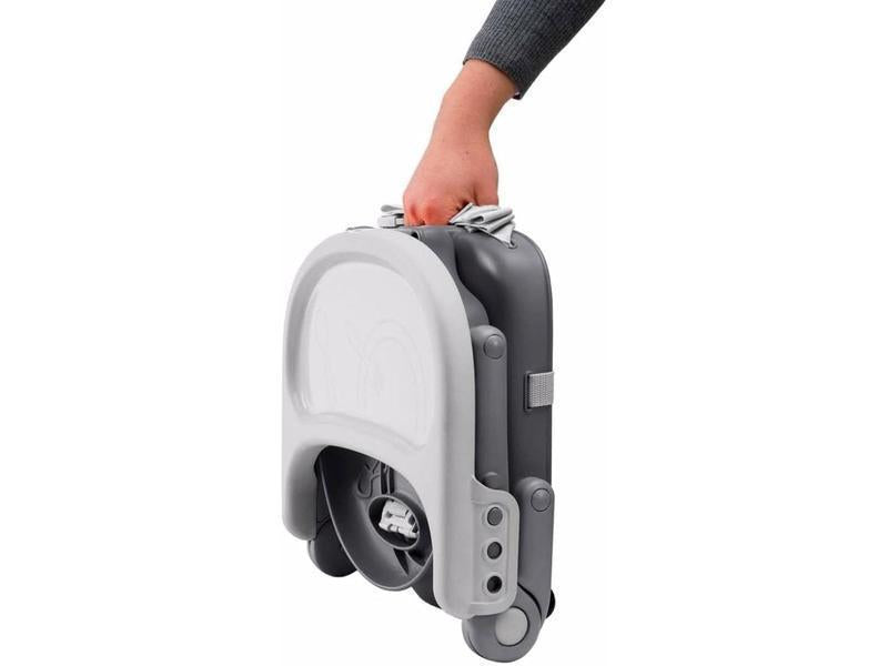 Chicco Pocket Snack Alzador de Silla para Niños para Comer, Apto de 6 Meses hasta 3 Años (15 kg), Trona de Viaje Portátil y Ajustable para Bebés, Compacta y con Bandeja - Gris (Dark Grey)