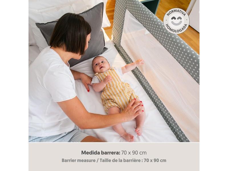 Interbaby Barrera Seguridad Niños Cama Abatible 90 cm | Barrera Cama Niños Entre 18 Meses y 5 Años | Barandilla Cama Niño de Fácil Instalación, Segura, Compatible con Camas Nido | Estrella