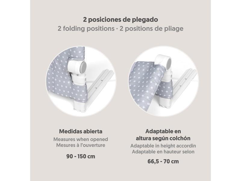 Interbaby Barrera Seguridad Niños Cama Abatible 90 cm | Barrera Cama Niños Entre 18 Meses y 5 Años | Barandilla Cama Niño de Fácil Instalación, Segura, Compatible con Camas Nido | Estrella