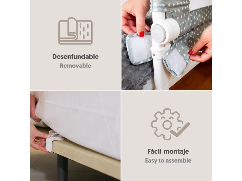 Interbaby Barrera Seguridad Niños Cama Abatible 90 cm | Barrera Cama Niños Entre 18 Meses y 5 Años | Barandilla Cama Niño de Fácil Instalación, Segura, Compatible con Camas Nido | Estrella