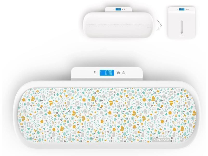 Suavinex, Báscula para Bebés y Adultos de gran precisión, Digital, para usar desde el nacimiento hasta la edad adulta, de 1 kg a 100 kg. Con bandeja de medición desmontable, Blanco