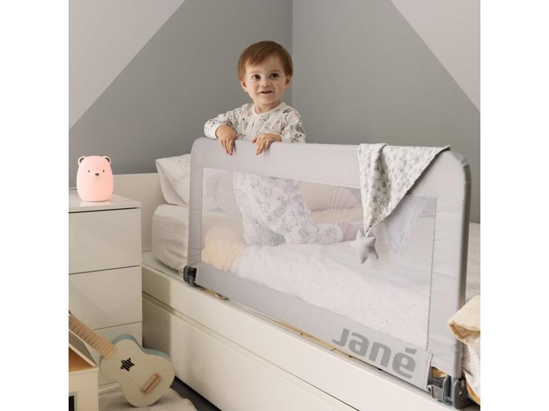 Jané Barrera de Cama Abatible, Largo 140 cm, Bolsa Transporte, Diseño Extra Alto, Transpirable, Gris