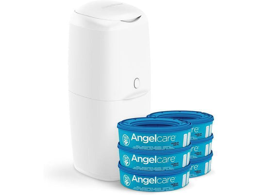Angelcare Sistema de eliminación de pañales, paquete económico, blanco, 1 unidad