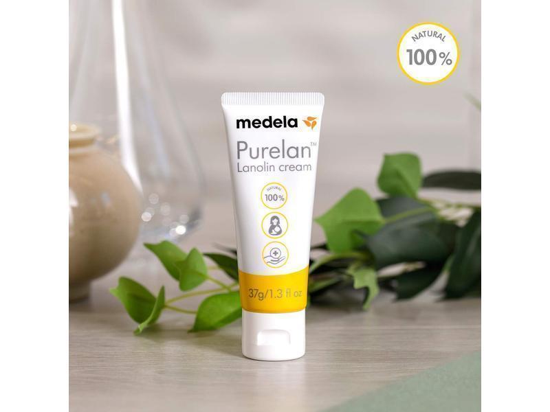 Medela crema de lanolina Purelan para pezones, alivio para pezones doloridos y piel seca, a base de ingredientes naturales, hipoalergénica y probada dermatológicamente, sin fragancia, 37 g