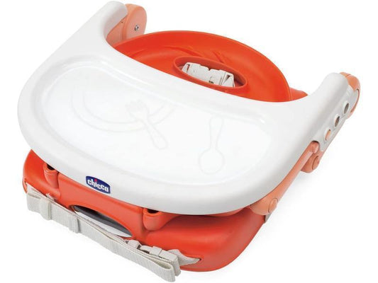 Chicco Pocket Snack Alzador de Silla para Niños para Comer, Apto de 6 Meses hasta 3 Años (15 kg), Trona de Viaje Portátil y Ajustable para Bebés, Compacta y con Bandeja Desmontable - Rojo