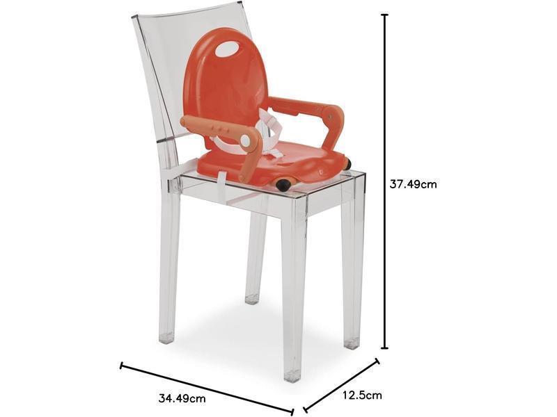 Chicco Pocket Snack Alzador de Silla para Niños para Comer, Apto de 6 Meses hasta 3 Años (15 kg), Trona de Viaje Portátil y Ajustable para Bebés, Compacta y con Bandeja Desmontable - Rojo