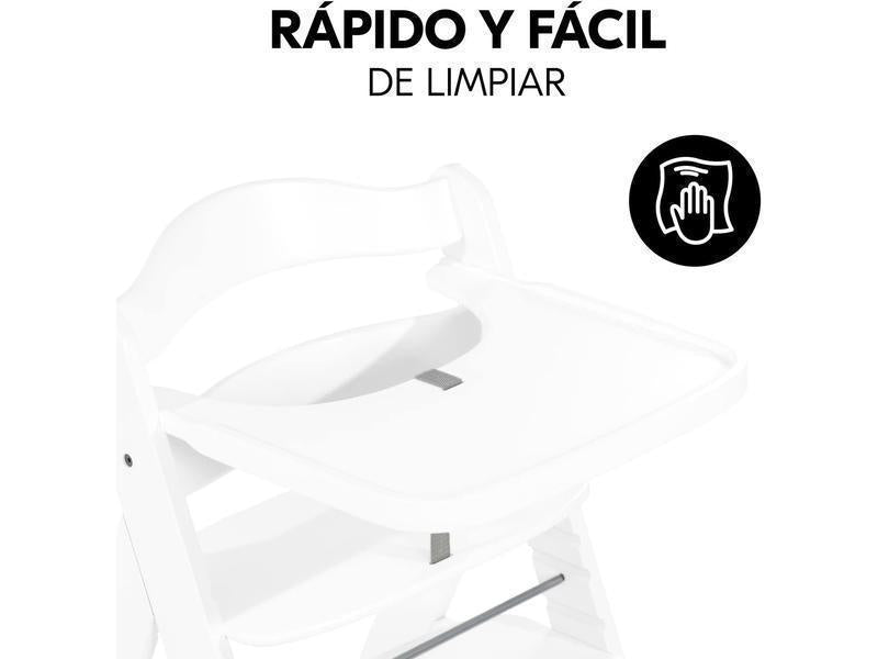 hauck Bandeja Trona Madera de Haya Certificada FSC® para Alpha Plus y Beta Plus - Accesorio Trona Evolutiva Comer con Borde Elevado - Tablero Superficie lisa - para Niños de 6-36 Meses - White