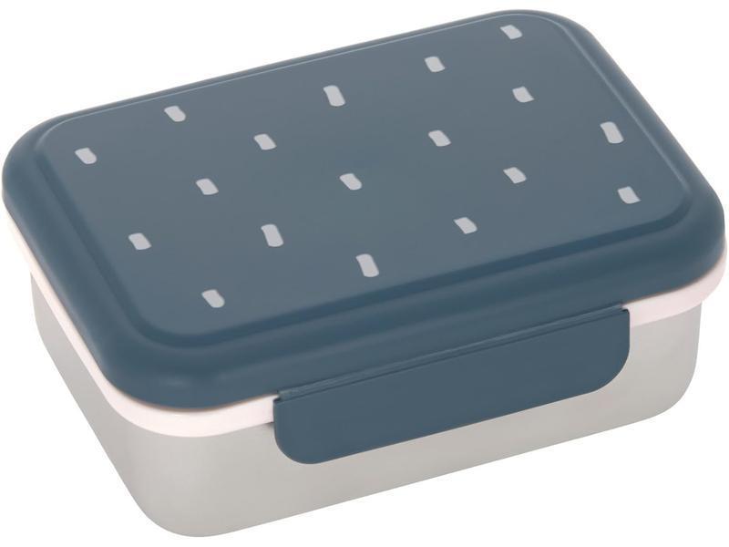 LÄSSIG Fiambrera para niños de acero inoxidable Fiambrera para el desayuno sostenible para el jardín de infancia/Lunchbox Happy prints midnight blue