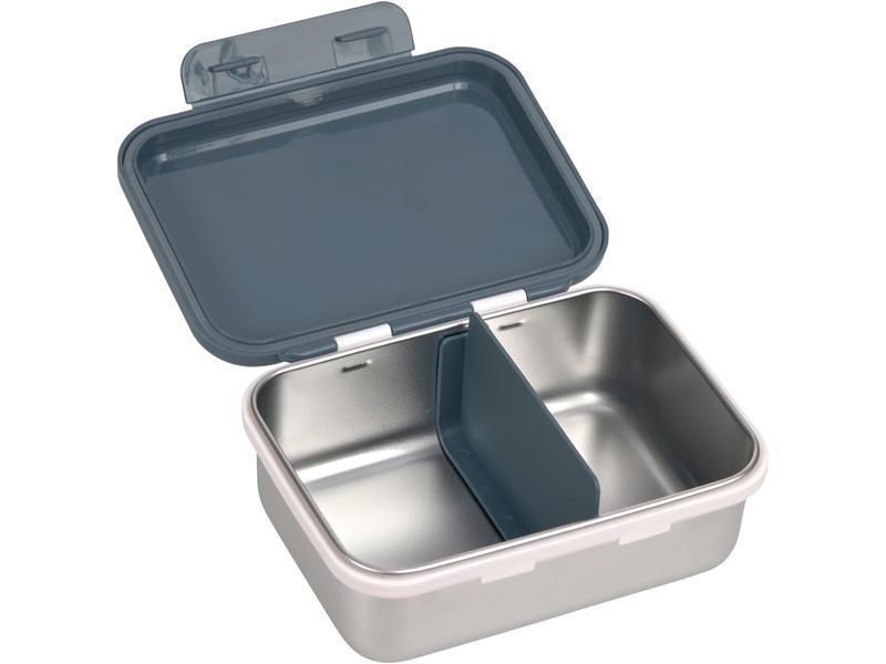 LÄSSIG Fiambrera para niños de acero inoxidable Fiambrera para el desayuno sostenible para el jardín de infancia/Lunchbox Happy prints midnight blue