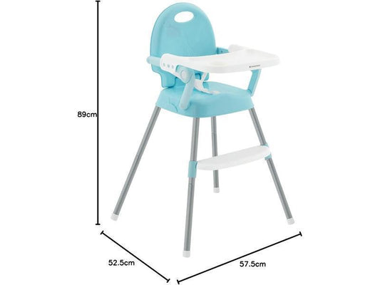 KikkaBoo Trona Bebé 3 en 1 SPOONY, Silla Alta hasta 36 meses, Trona Convertible, Asiento Elevador, Silla Baja, Bandeja Extraíble, Azul