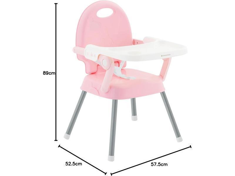 KikkaBoo Trona Bebé 3 en 1 SPOONY, Silla Alta hasta 36 meses, Trona Convertible, Asiento Elevador, Silla Baja, Bandeja Extraíble, Rosa