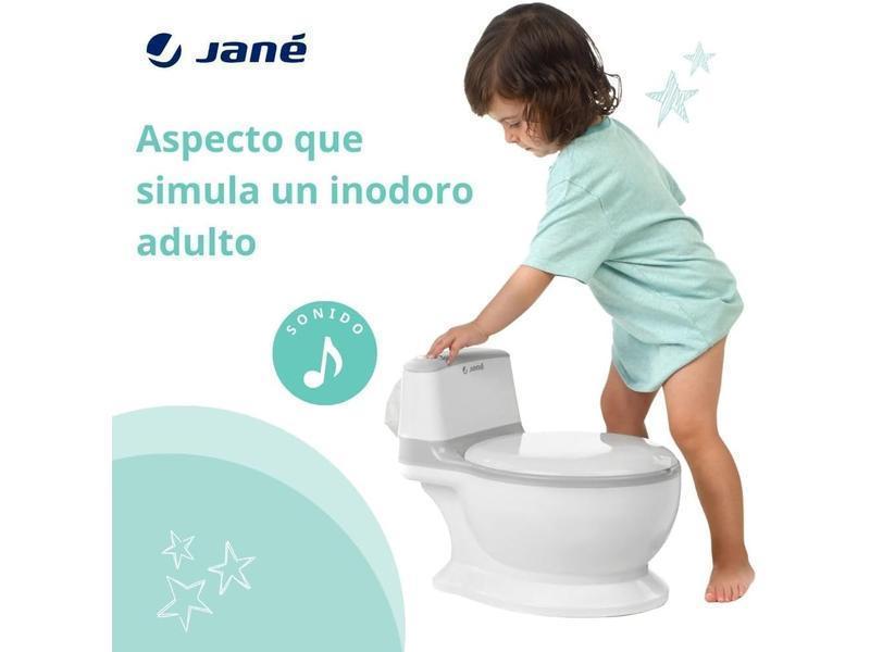 Jané First Potty, Orinal Aprendizaje, con Sonido, Fácil Limpieza, Antideslizante, Antisalpicaduras, Cubeta Extraíble