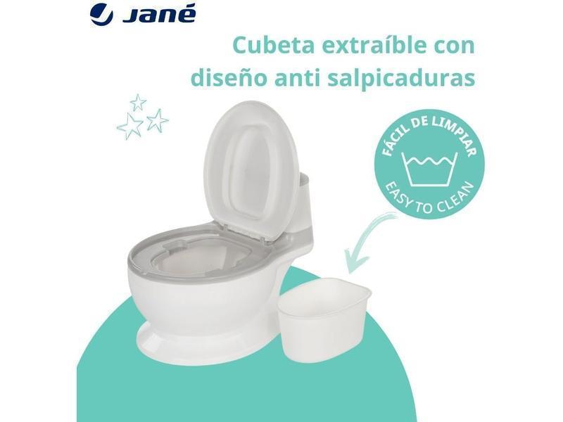 Jané First Potty, Orinal Aprendizaje, con Sonido, Fácil Limpieza, Antideslizante, Antisalpicaduras, Cubeta Extraíble