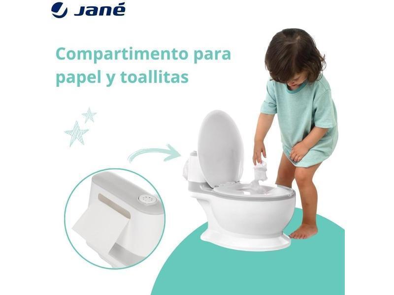 Jané First Potty, Orinal Aprendizaje, con Sonido, Fácil Limpieza, Antideslizante, Antisalpicaduras, Cubeta Extraíble