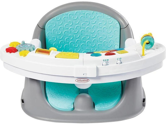 Infantino Music and Lights 3 in 1 Discovery Seat and Booster - Growing Baby Dining Chair - With Toys and Snack Tray - For Babies and Toddlers