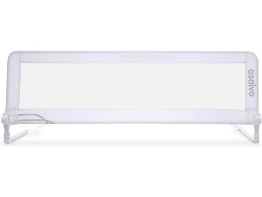 Asalvo 2 EN 1 Barrera de Seguridad Niños, Cama 150 cm, 2 en 1, Barandilla Cama Niño, Abatible con Correas Ajustables, Ideal para Cama Nido, Fácil Instalación, Lavable y Desmontable, Blanco