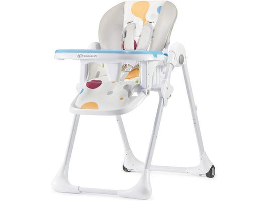 Kinderkraft YUMMY Trona Bebé, Sillón Infantil, Silla Infantil, Puericultura, Comidas Bebé, Plegada, Con Bandeja, Reposapiés, Ajustable, Nacimiento, 15kg, Multicolor