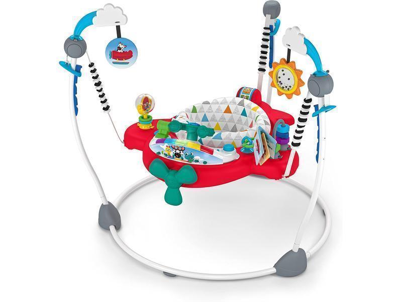 Baby Einstein, Saltador y Centro de Actividades 2 en 1 Ocean Explorers Airplane Adventure, Juguetes Interactivos con Sonidos y Luces, 4 Idiomas, Asiento Giratorio de 360° a partir de 6 meses