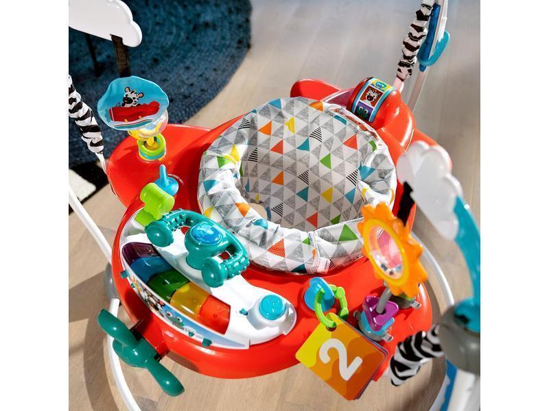 Baby Einstein, Saltador y Centro de Actividades 2 en 1 Ocean Explorers Airplane Adventure, Juguetes Interactivos con Sonidos y Luces, 4 Idiomas, Asiento Giratorio de 360° a partir de 6 meses