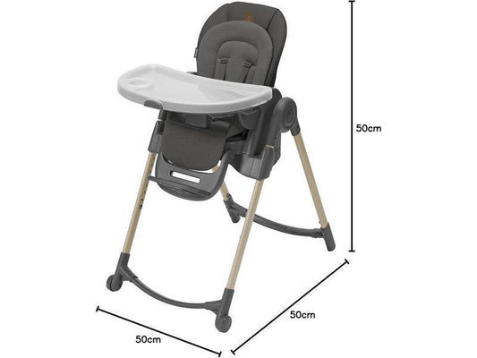 Maxi-Cosi Minla Trona Bebe Evolutiva 6 en 1, 0-14 años, máx. 60 kg, trona de bebé, 9 posiciones altura, 5 posiciones reclinación, 4 posiciones bandeja, plegado compacto, Eco Care, Beyond Graphite