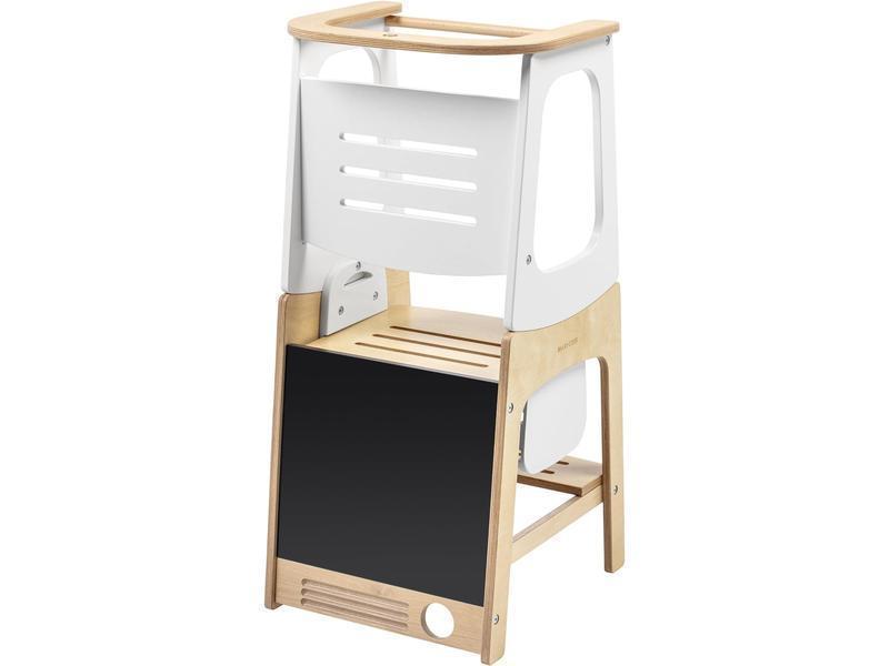 Maxi-Cosi Toucan 3 en 1 Torre aprendizaje madera, Torre de aprendizaje Montessori, 1,5-99 Años, 10-150kg, 3 Alturas, Se Transforma en Mesa y Silla/Taburete, FSC® 100 % Madera Certificada, Natural Wood