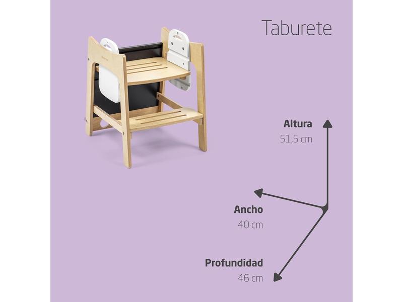 Maxi-Cosi Toucan 3 en 1 Torre aprendizaje madera, Torre de aprendizaje Montessori, 1,5-99 Años, 10-150kg, 3 Alturas, Se Transforma en Mesa y Silla/Taburete, FSC® 100 % Madera Certificada, Natural Wood