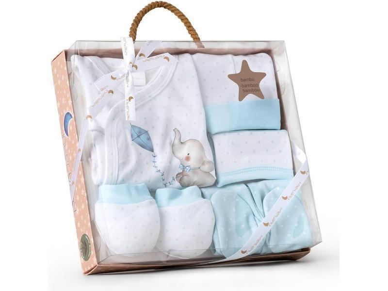 Interbaby Set Regalo Bebé 5 Piezas, modelo Elefantito, azul