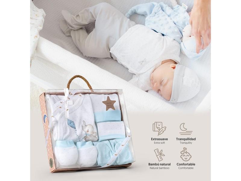 Interbaby Set Regalo Bebé 5 Piezas, modelo Elefantito, azul