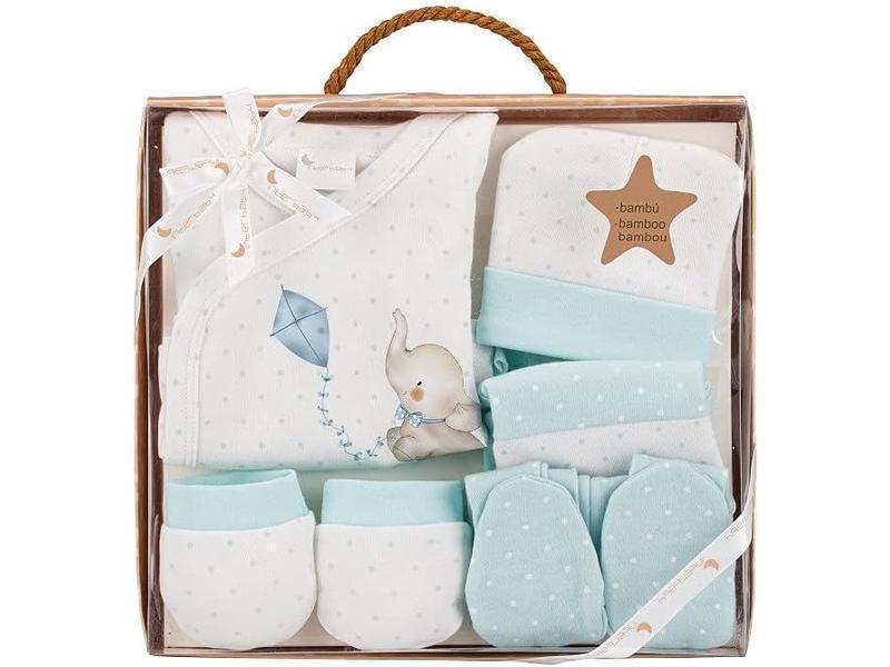 Interbaby Set Regalo Bebé 5 Piezas, modelo Elefantito, azul