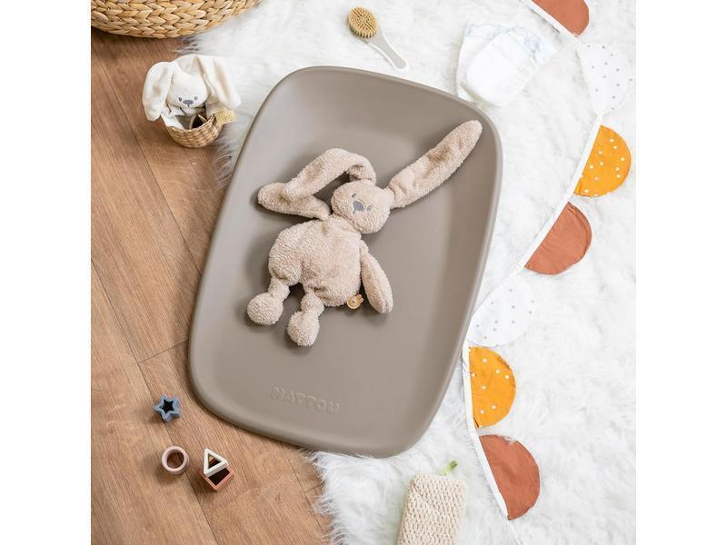 Nattou Cambiador de suave espuma de PU, Cambiador lavable, Aprox. 50 x 70 cm, Softy, Taupe