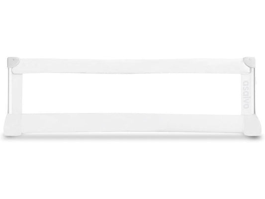 Asalvo Barrera de 150cm para Cama, Protección Anticaidas, para Niños, Abatible, Bolsa Transporte, Diseño Extra Alto, Plegable y Portátil, Fijación Segura, Blanca