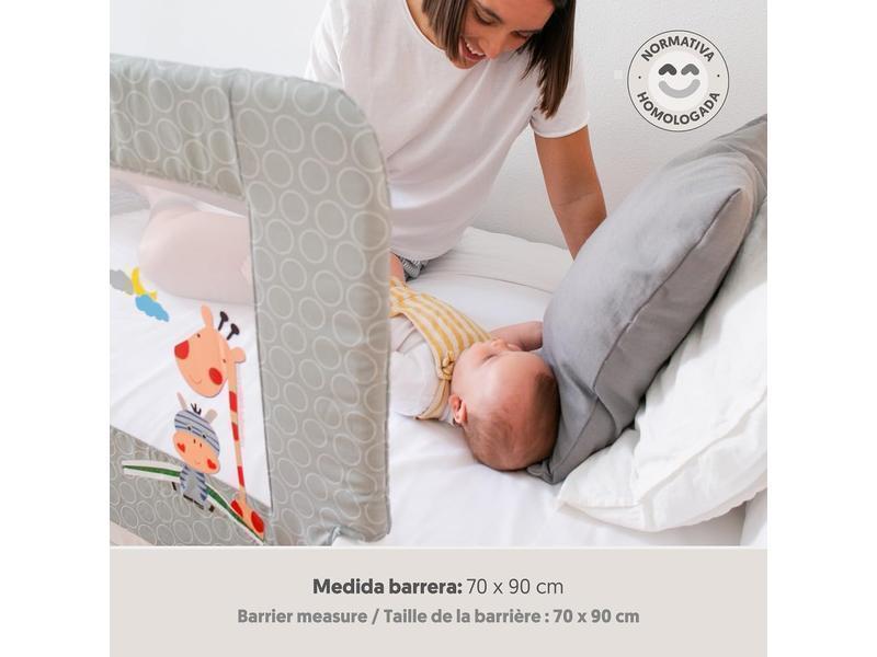 Interbaby Barrera Seguridad Niños Cama Abatible 90 cm | Barrera Cama Niños Entre 18 Meses y 5 Años | Barandilla Cama Niño de Fácil Instalación, Segura, Compatible con Camas Nido | Jirafa