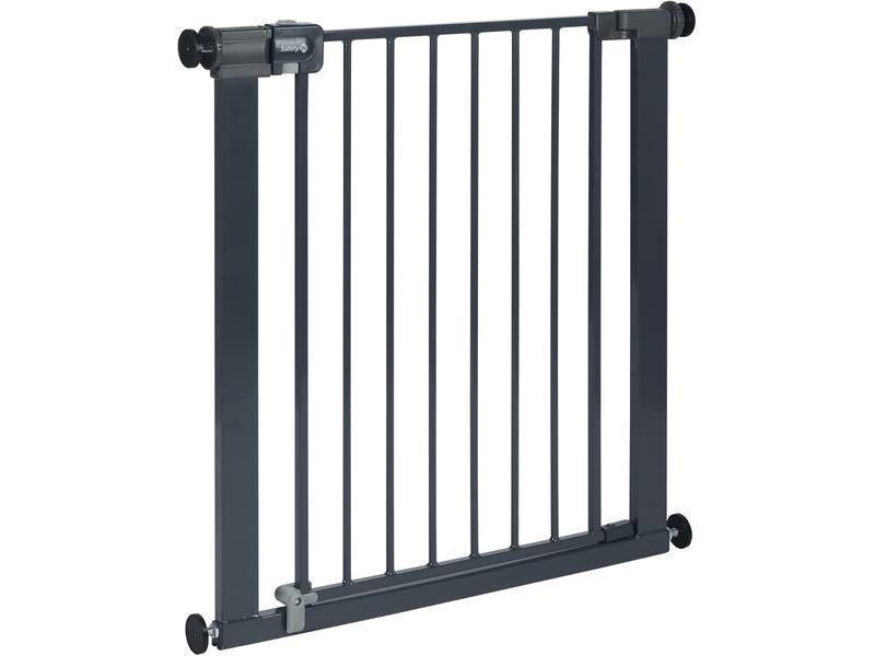 Safety 1st Easy Close Metal, Barrera Seguridad Niños Escalera Presión, 73–80cm (máx. 108cm), Valla Seguridad Infantil Fácil Cierre, Abre 1 Mano, Sin Tornillos (Sin Taladros), Doble Bloqueo, Negra