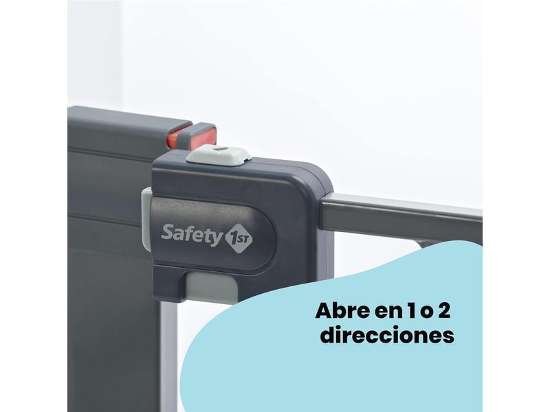 Safety 1st Easy Close Metal, Barrera Seguridad Niños Escalera Presión, 73–80cm (máx. 108cm), Valla Seguridad Infantil Fácil Cierre, Abre 1 Mano, Sin Tornillos (Sin Taladros), Doble Bloqueo, Negra