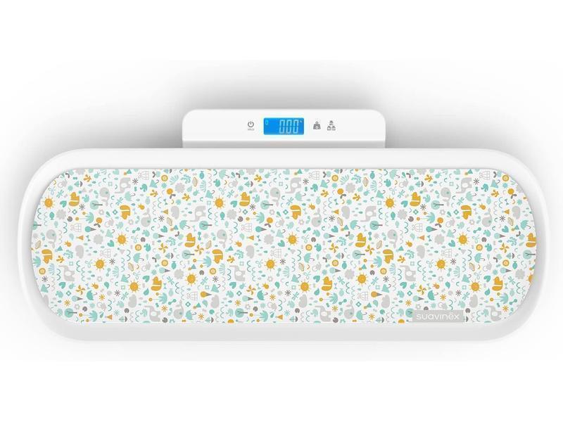 Suavinex, Báscula para Bebés y Adultos de gran precisión, Digital, para usar desde el nacimiento hasta la edad adulta, de 1 kg a 100 kg. Con bandeja de medición desmontable, Blanco