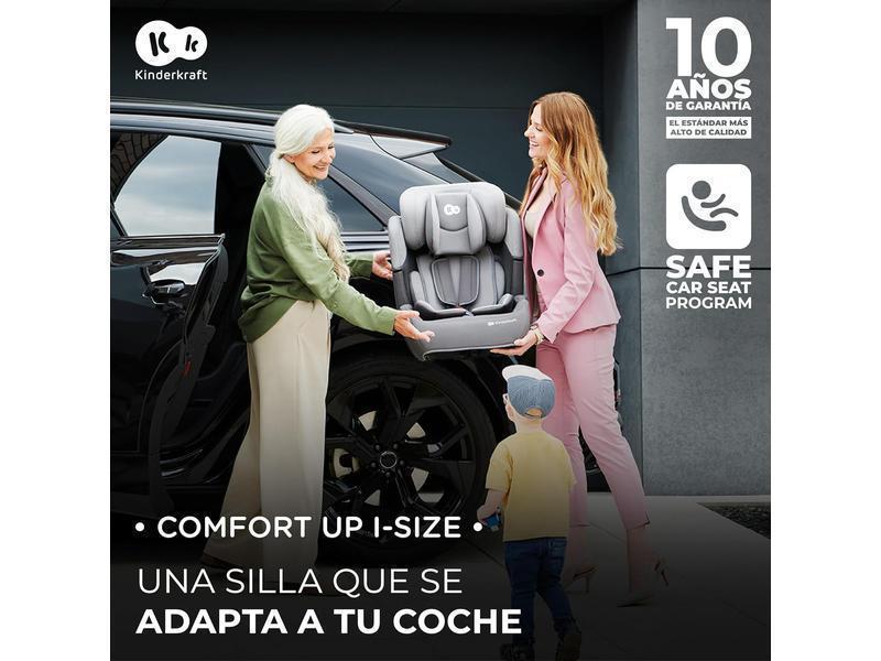 Kinderkraft COMFORT UP I-SIZE 76-150 cm, Silla de coche bebé, Silla coche para niños, Sillade, Cinturón, regula en 11 niveles, Grupo 1/2/3, 15 meses - 12 años, 9-36 kg, Negro