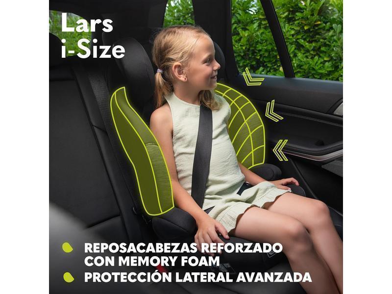 LIONELO LARS i-Size Silla de coche para bebés 100-150 cm Grupo 2 3, Protección lateral 10 grados de ajuste del reposacabezas Reposabrazos cómodos Respaldo extraíble Construcción ImpactGuard