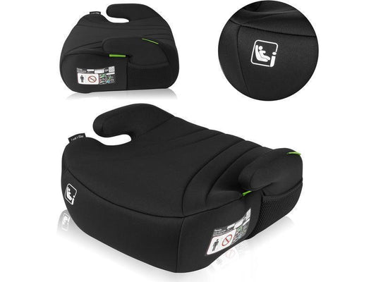 LIONELO LUUK i-Size Elevador Infantil, de 22 a 36 kg/de 125 a 150 cm, Grupos 2 y 3, Asiento y Reposabrazos Cómodos, Revestimiento Extraíble (Black)